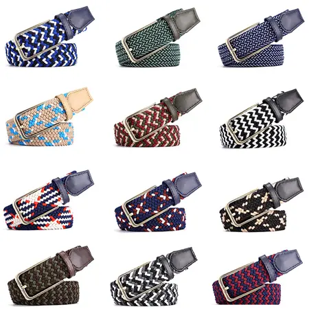 Stylish woven braided stretch belt for golf